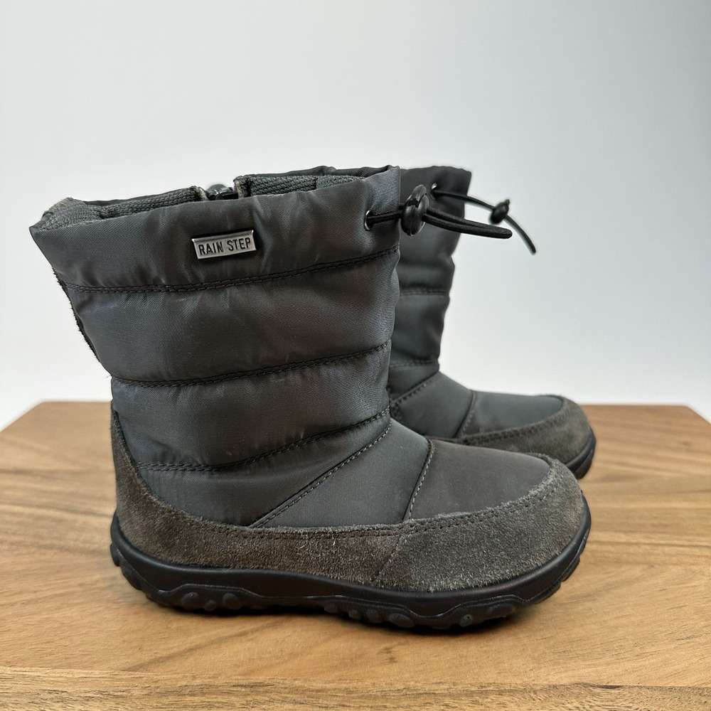 New Little Kids Naturino Gray Poznurr Winter Waterproof Boots Size 8 C EU 25